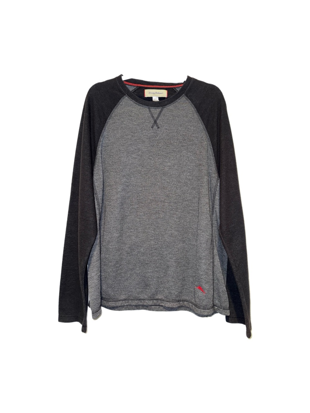 Men's Tommy bahama Grey and Black Long Sleeve Raglan Shirt